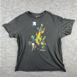 Minecraft Jinx Shirt Mens XL Black Steve Creeper Skeleton Graphic Tee Video Game